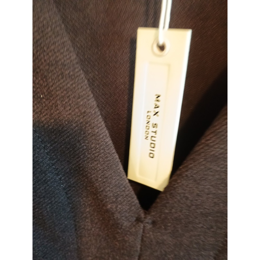 NWT Max Studio Chocolate Brown Vneck Top Blouse Sz Large Neutral Minimalist - Picture 2 of 6